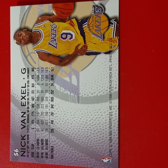 AUTOGRAPHED Nick Van Exel Los Angeles Lakers NBA Basketball Card - Picture 3 of 3